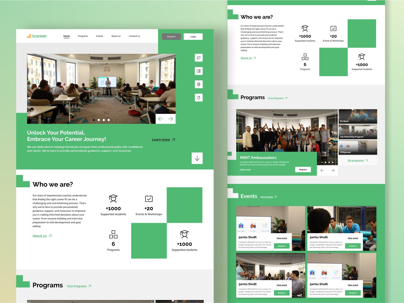 iCareer Landing Page 'Unofficial design' | Version #2 app design graphic design ui ux