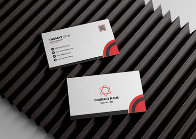 Modern corporate business card design adobe illustrator branding business business card card clean creative design graphic design illustration logo minimal modern red simple unique