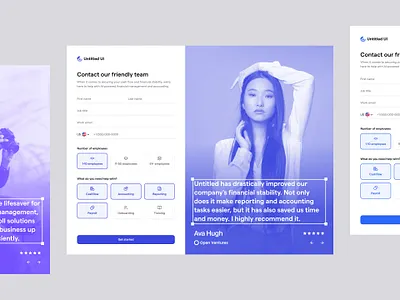 Contact our team — Untitled UI contact form contact us form get in touch minimal quote testimonial ui design user interface web design