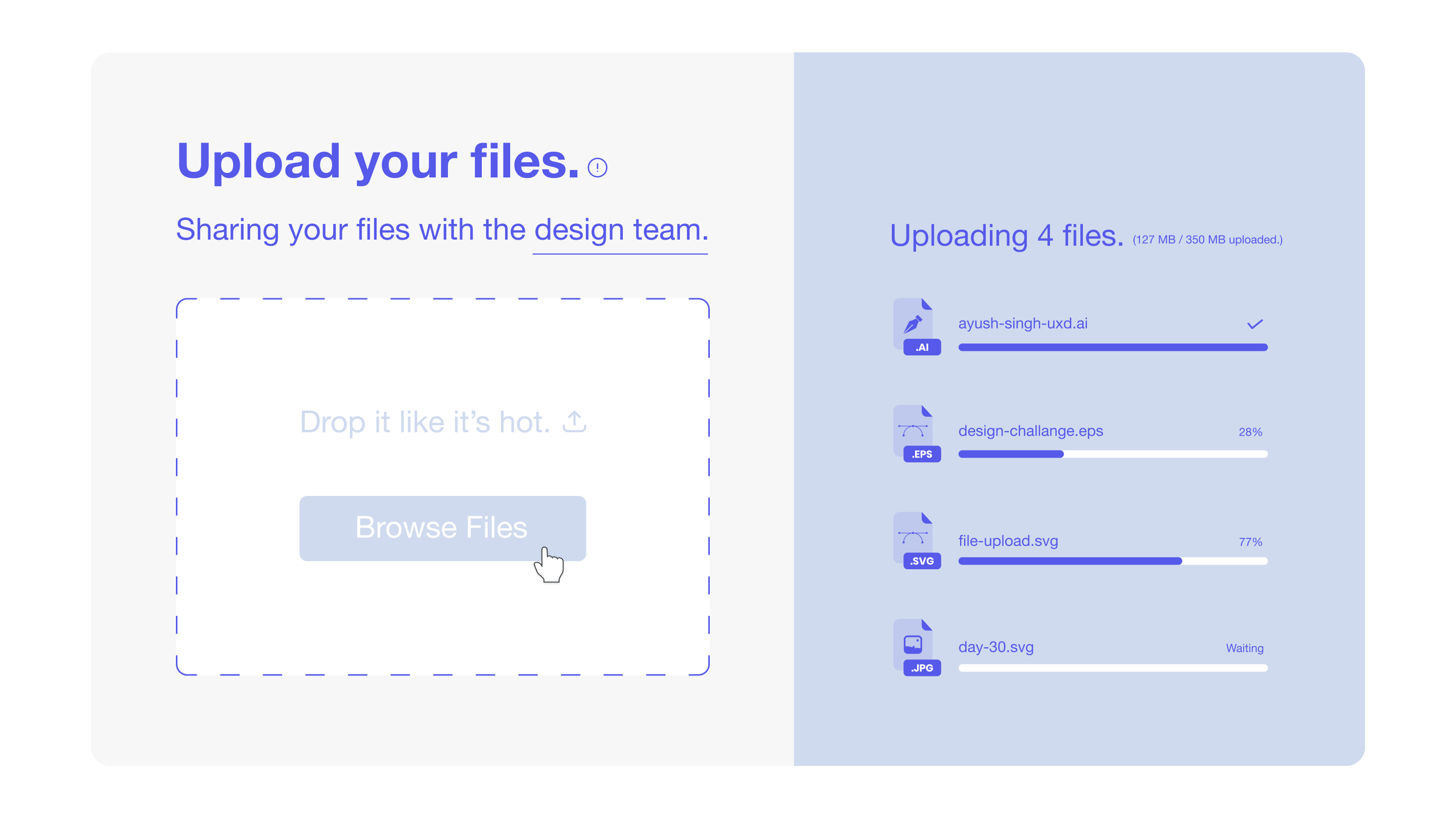 File sharing interface brand design daily ui product design saas ui design ux design