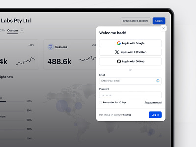 Log in modal — Untitled UI log in login minimal modal pop up popup product design sign in signin ui ui design user interface