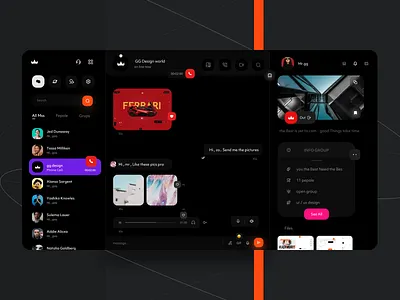 GG Chat 🐺 2022 2023 app appchat chat design2023 eno ggdeisgn keno message one pc ui ui2022 ui2023 uiux ux webchat website wolflydesign