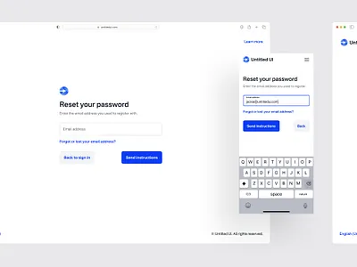 Reset password — Untitled UI change password log in login minimal minimalism password password verification product design reset password sign in signin ui design web design