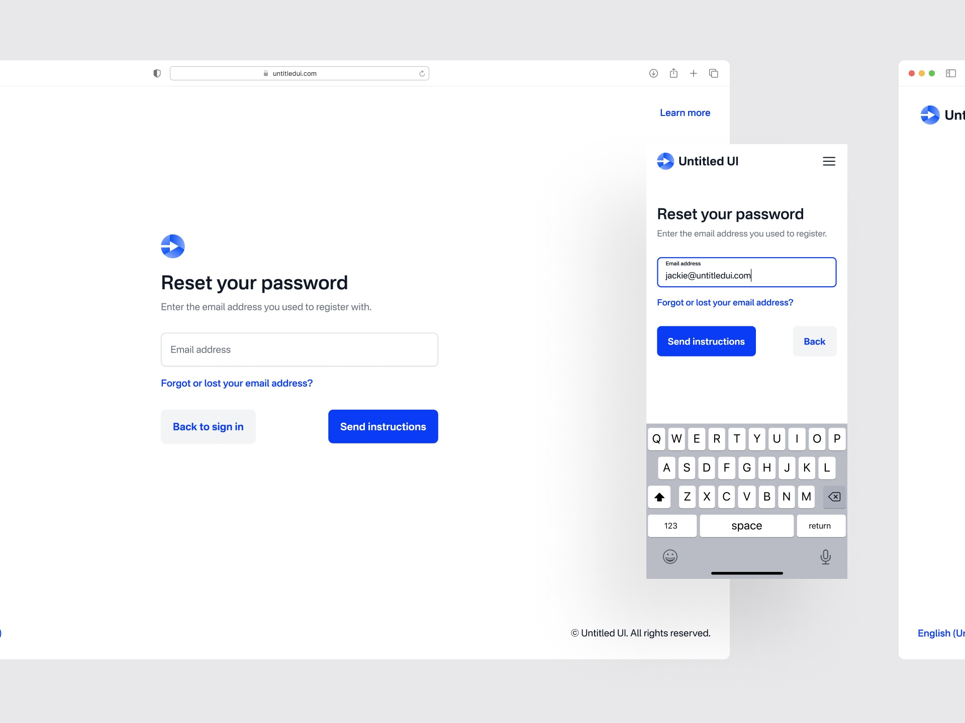 Reset password — Untitled UI by Jordan Hughes® on Dribbble
