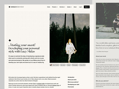 Interview series blog — Untitled UI article beige blog blog post blogpost editorial fashion grid interview minimal minimalism off white web design webflow