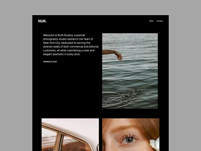 NUR - Free Carrd Portfolio Template carrd carrdflow design freebie freelancer landing page minimal one page personal photography porfolio template ui website