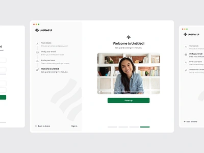 Onboarding steps — Untitled UI create account email verification form invite team log in login onboarding sign up signup ui design user interface welcome