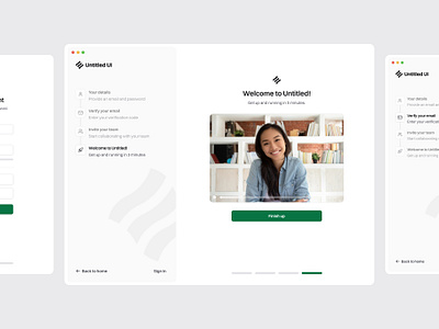 Onboarding steps — Untitled UI create account email verification form invite team log in login onboarding sign up signup ui design user interface welcome