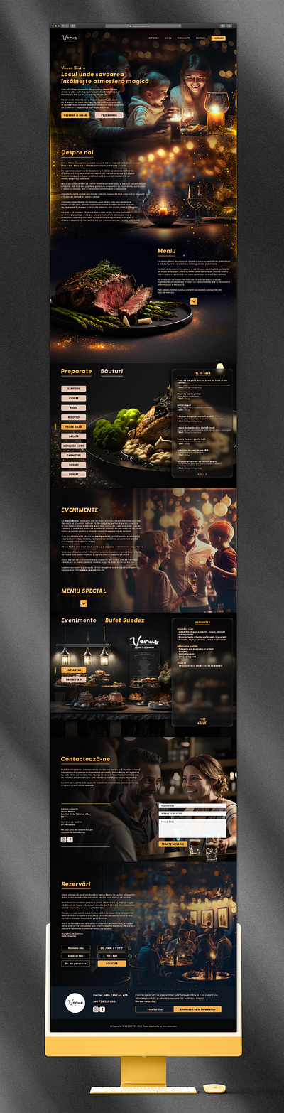 Venus Bistro - Desktop Web Design a.i. generated background images concept design graphic design photoshop