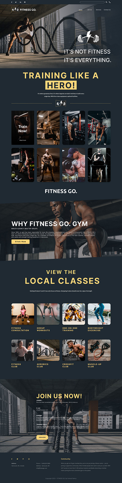 FITNESS GO - WEB DESIGN adobe photoshop farhad nahvy figma figma design graphic design ui uiux ux web design website