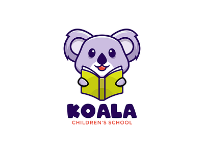 Koala Children's School Logo Vector Design Template branding design graphic design illustration kids logo koala koala logo logo logos vector