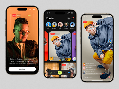 Koel's - Live Shop Mobile App app fashion instagram interactive live live stream market marketplace mobile mobile app photo public reaction slide social social app social media streaming tiktok video