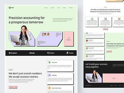 Voki - Accounting Agency Firm Landing Page accountant accounting agency audit brutalist finance financial financial advisor landing page management marketing pastel tax ui ui design uiux web design