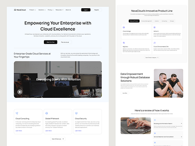 NexaCloud. - Enterprise Cloud Computing Provider cloud cloud computing company company profile corporate enterprise cloud computing landing page ui design web design website design