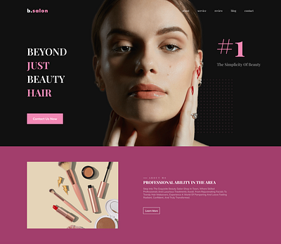 Beauty Salon Web UI Design beauty beauty salon branding salon ui ui design web design