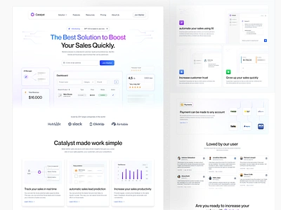 Catalyst - SaaS Landing Page exploration blue clean landing page management market modern saas sales simple ui web design