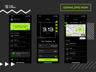 Earthquake Warning App - Cyberpunk Design Style app cyberpunk cyberpunk style design earthquake earthquake app earthquake warning mobile mobile app mobile app design ui ui ux