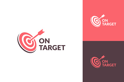 Arrow logo on target arrow branding center design graphic design hit icon logo on on point on target point red sign sillhouette simple symbol target vector