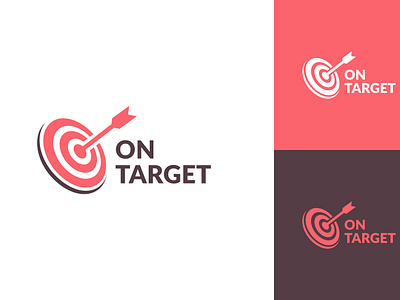 Arrow logo on target arrow branding center design graphic design hit icon logo on on point on target point red sign sillhouette simple symbol target vector