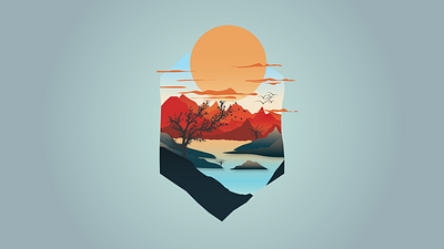 A landscape Illustration 2d 2d design art artwork character character design characterdesign design graphic design illustration landscape logo ui vector