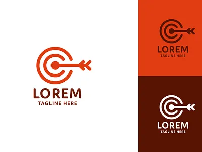 Arrow logo on target arrow branding business design graphic design icon logo monoline on on target outline point sign simple symbol target template vector