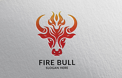 Fire Bull Logo animal branding bull design fire graphic design illustration logo typography vector