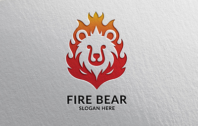 Fire Bear Logo animal bear branding design fire graphic design illustration logo typography vector