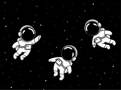 Astronaut Space Character🧑🏻‍🚀 astroman astronaut character flying galaxy gravity helmet icon illustration logo monochrome moon night planet rocket sciene sky space sparkling universe