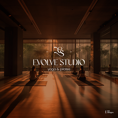 Evolve Studio Logo & Brand Identity. brand design brand identity branding design elegant logo elegant yoga logo fitness logo graphic design lettermark logo logo logo design logomark vector yoga yoga branding yoga logo yogalogo