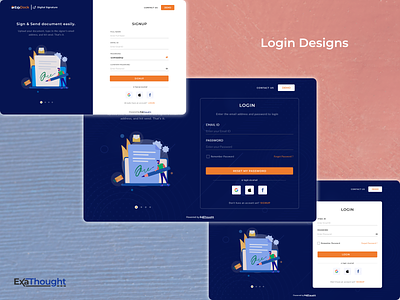 Login Screen Design Ideas | Exadock blue branding digital signature document e signature finance forgot password home illustration login login screens management onboarding password signin task ui username ux web login