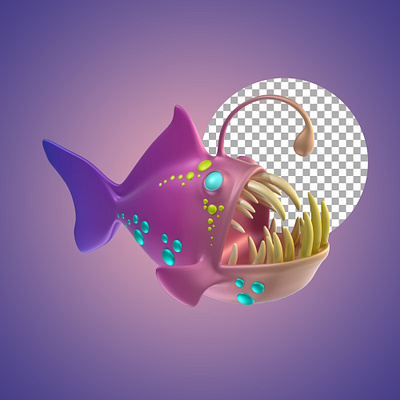 Monster Fish 3D Concept 3d branding design emoticon fish graphic design icon illustration logo monster ui vector