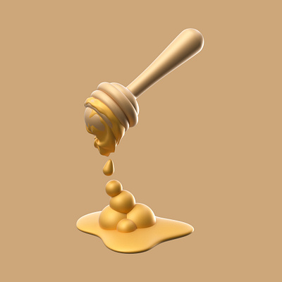 3D Honey Object 3d asset blender branding design emoticon graphic design honey icon illustration logo object ui