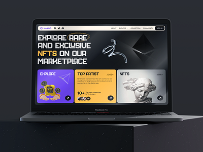 NAXOO | Landing Page Design for NFT Marketplace | Orbix Studio android marketplace crypto nft cryptoart interface nft marketplace nftart rarible