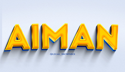 Aiman Name Text Effect graphic design logo