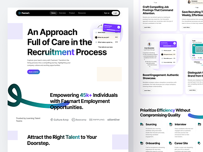Fasmart. - Candidate Engagement Platforms Landing Page candidate candidate platform clean color design employe employe management engagement engagement platform hero hero section hero section style landing landing page management modern style page plarform unique style website
