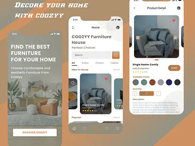 E-Commerce Mobile App UX/UI | Furniture App UI app app ui branding design ecommerce ecommerce app ui ecommerce furniture app ui furniture graphic design illustration mobile app mobile app ui ui ux vector