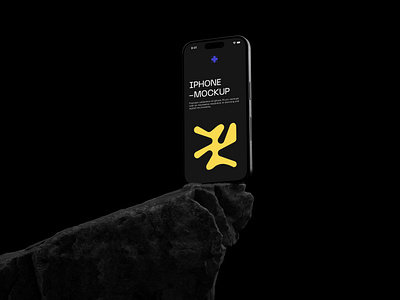 iPhone 15 pro – Device mockup black dark mobile mockup night rock ui uiux