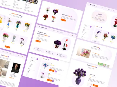 E-commerce Flower Shop Website e commerce website ecommerce flower shop full website landing page online store product website shopify ui design