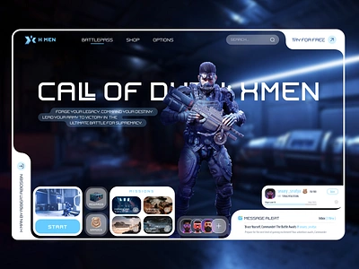 Call of Duty Xmen - Game Dashboard UI Design action games call of duty counter strike dark ui dashboard dashboard design dashboard layout dashboard ui design esports game game app game dashboard game design game ui graphic design ui ux video game web app