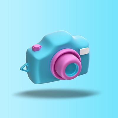 Camera 3D Object 3d asset blender branding camera design emoticon graphic design icon illustration logo object ui