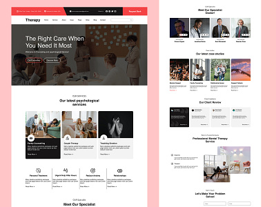 Therapy - Mental Health and Counseling Landing Page branding counseling design doctor graphic design landing page lillness mental health selfcare theme therapy typography ui