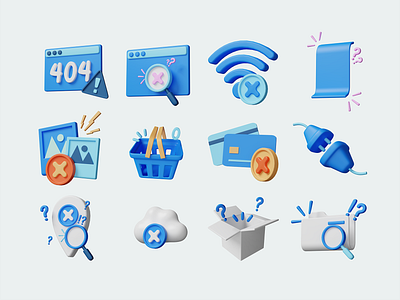 3d Icons of Empty State 3d 3d illustration 3d scene 3demptystate 3dicon 3dicons brand identity branding design emptystate graphic design ui