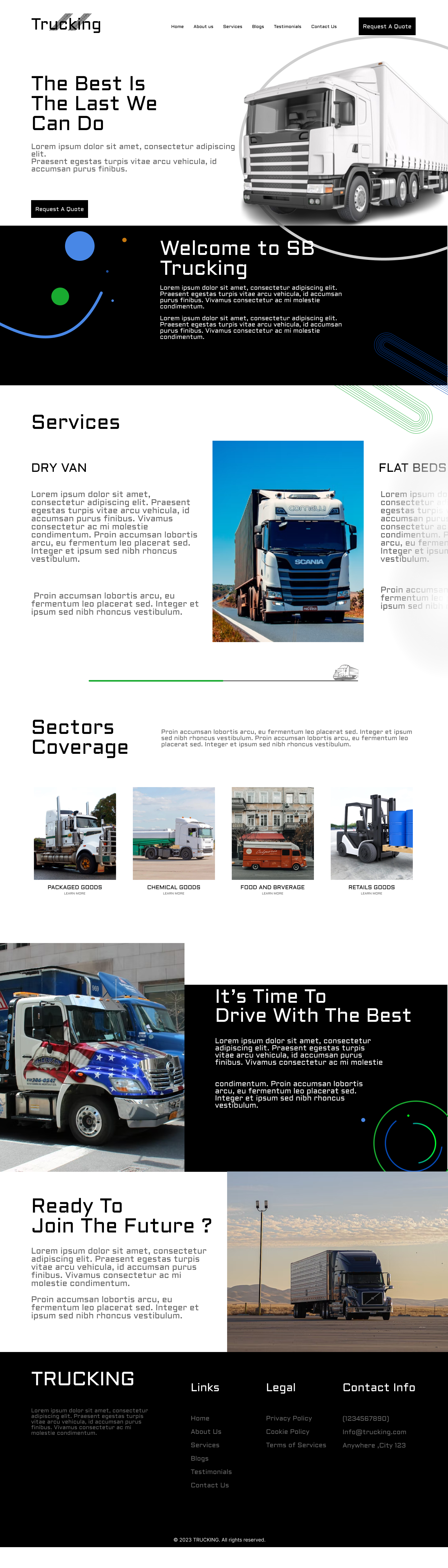 Trucking Website Design By Sourav Bagga On Dribbble