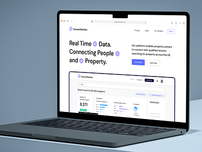 TenantMarket landing page landing landing page landlord property real estate tenant ui ux website