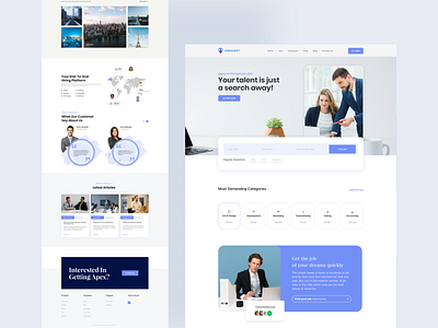 Job searching modern and trendy website UI design job job hunting website design job searching website design job website ui ui ui design uiux website design