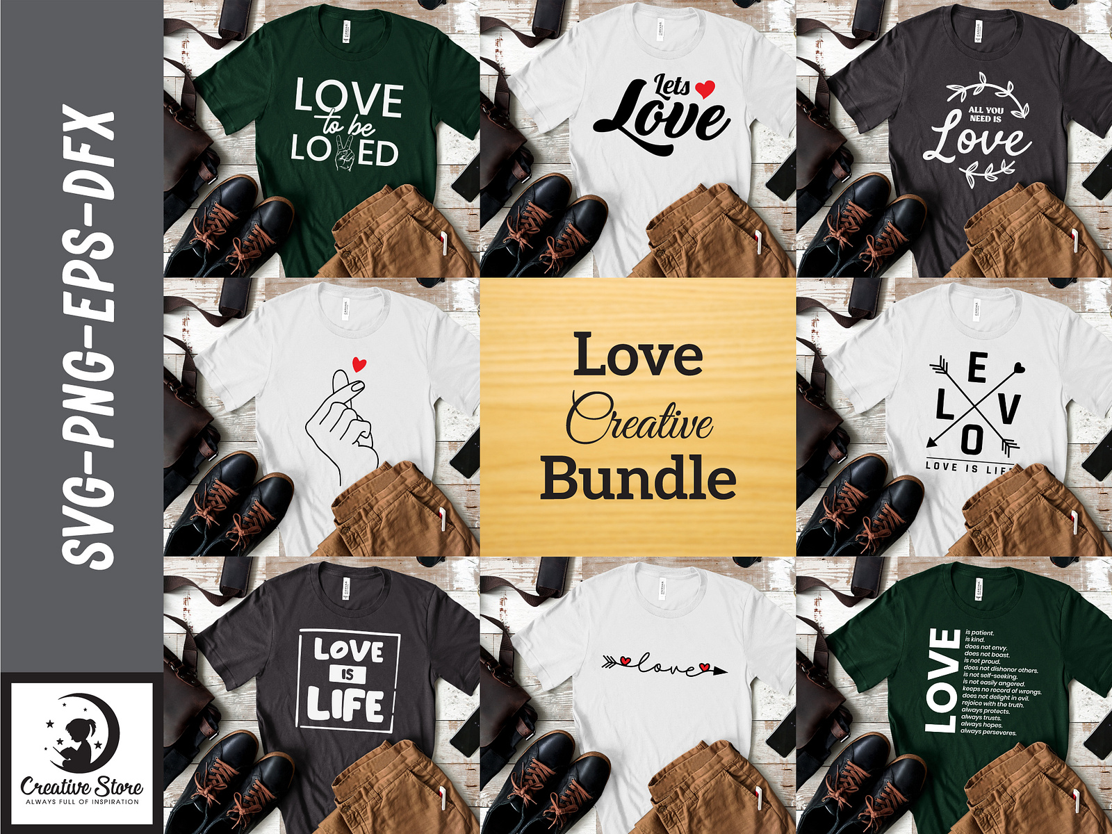 Love T Shirt Designs Vector Bundle By Creative Store On Dribbble 3885