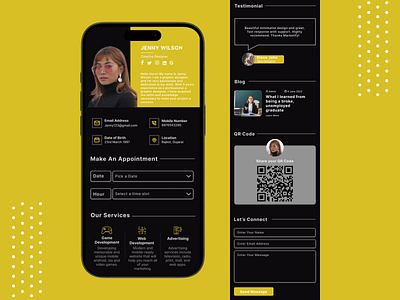 Personal Portfolio Mobile View adobe xd dribbble figma landing page mobile view one page portfolio personal portfolio personal portfolio mobil portfolio resume ui ui ux uidesign uikit user interface ux