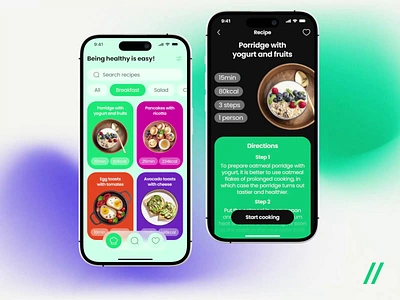 Recipe Mobile iOS App android animation app app interaction dashboard design food foodtech health ios mobile mobile app mobile ui motion online product design recipe ui ux