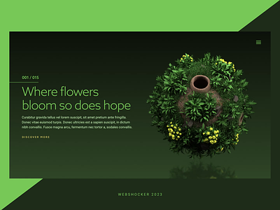 Website visual 3d animation design illustration loop nature render ui ux web design webshocker website