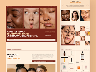Skincare Cosmetic Brand Website beauty design scincare ui web web design website website design